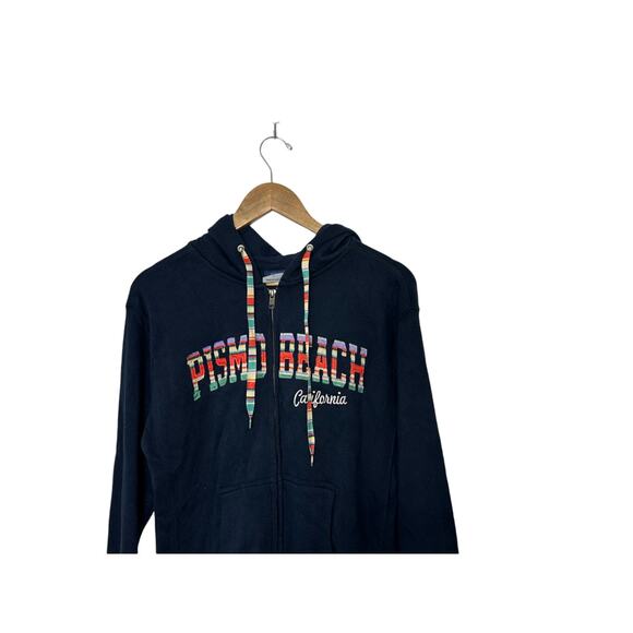 PISMO Beach California Navy Blue Hooded Full-Zip Sweat Jacket Women's Small NEW - Picture 2 of 6